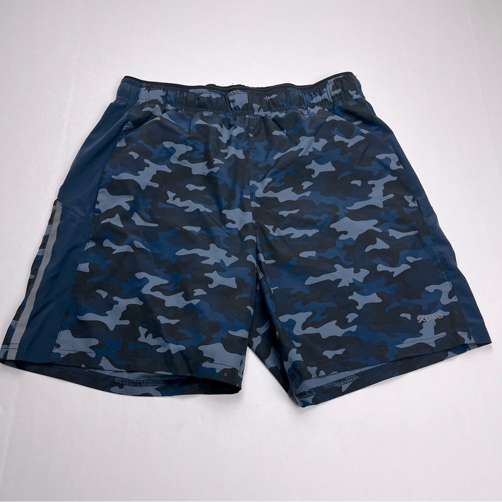 Skora Qwick-Dry‎ Mens SZ Small Blue Camouflage Camo Pull On Short Athletic